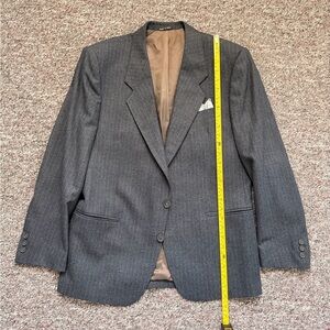Vintage Carlo Palazzi 100% Wool Pinstripe Blue Men's Classic Blazer 40S